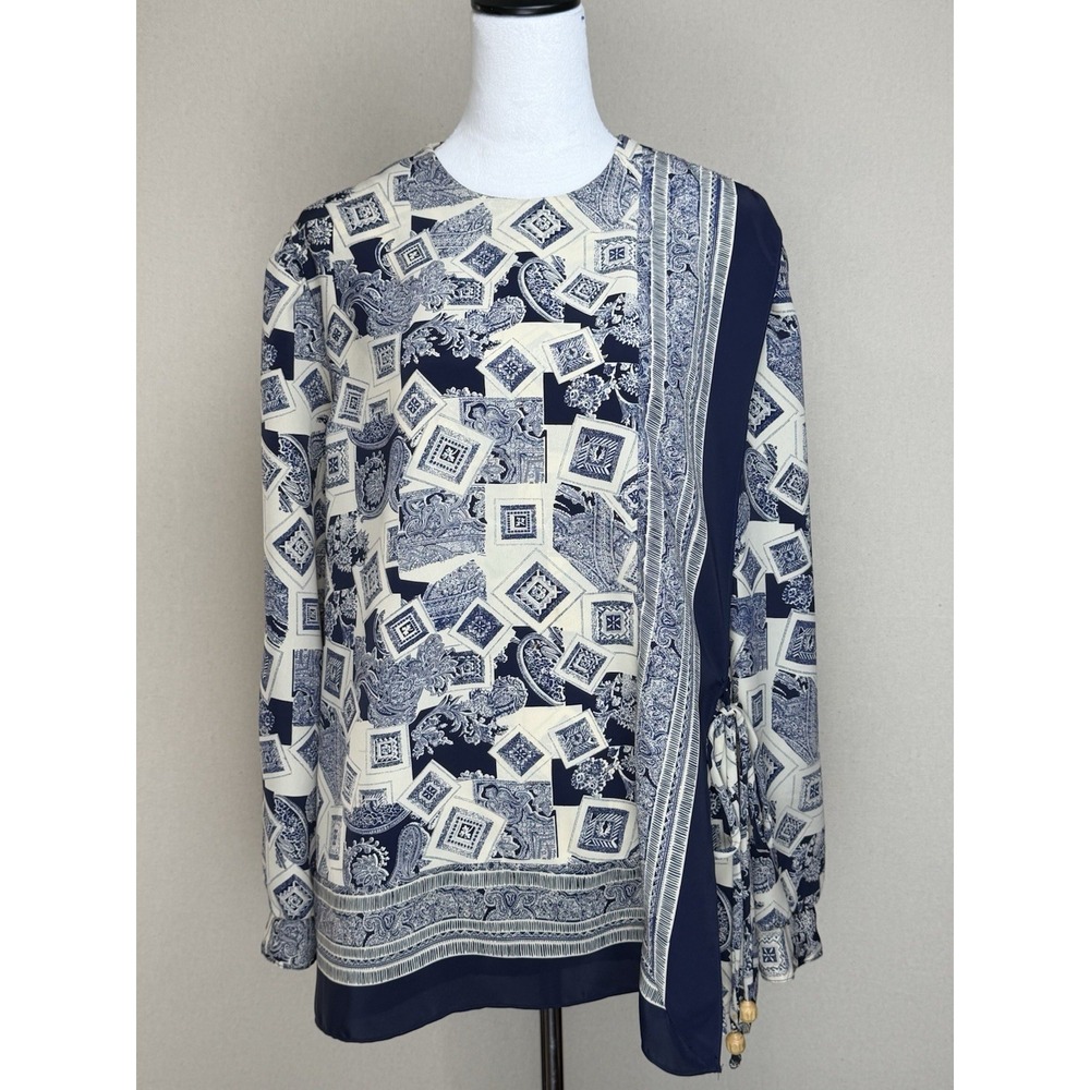 Jo Hanna York By Joan Davis Women's Blouse Faux Wrap Sz 16 Tunic‎ Boho